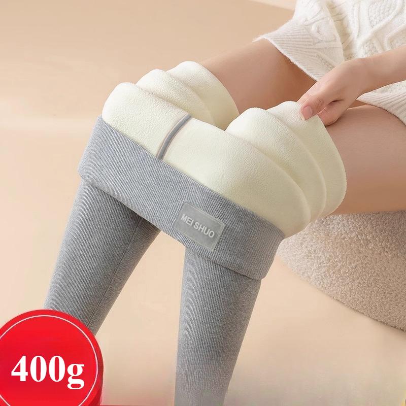 Lamb's Wool High-waisted Extra-thick Bottoms Women's Outer Wear Fall and Winter Padded and Thickened Large Size Elastic Thin Warm Cotton Pants