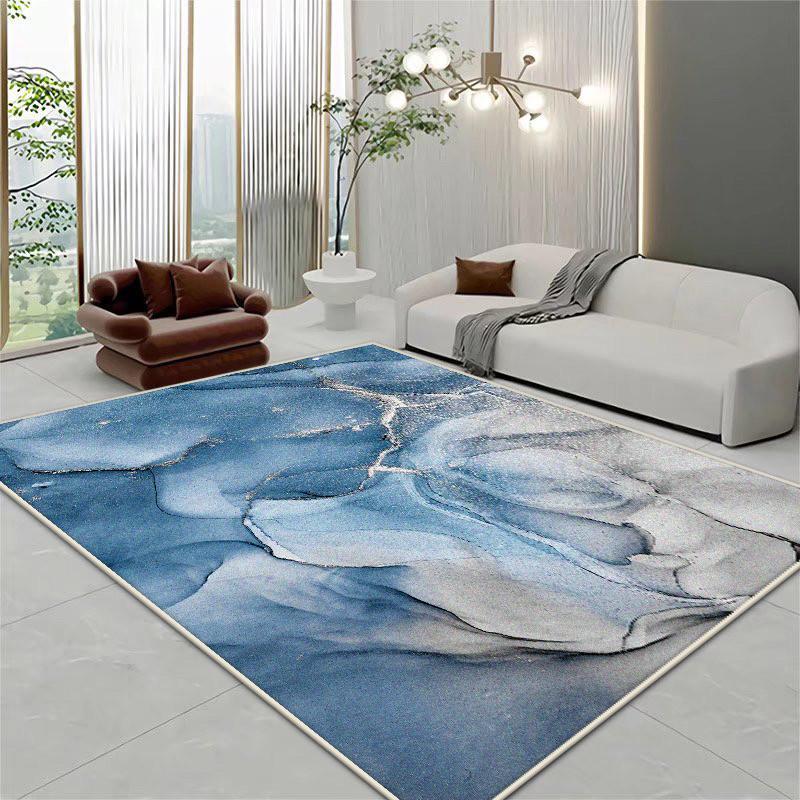 Light Luxury Marble Style Large Living Room Rugs Room Decoration Aesthetic Bedside Plush Carpet Cloakroom Bathroom Soft Door Mat