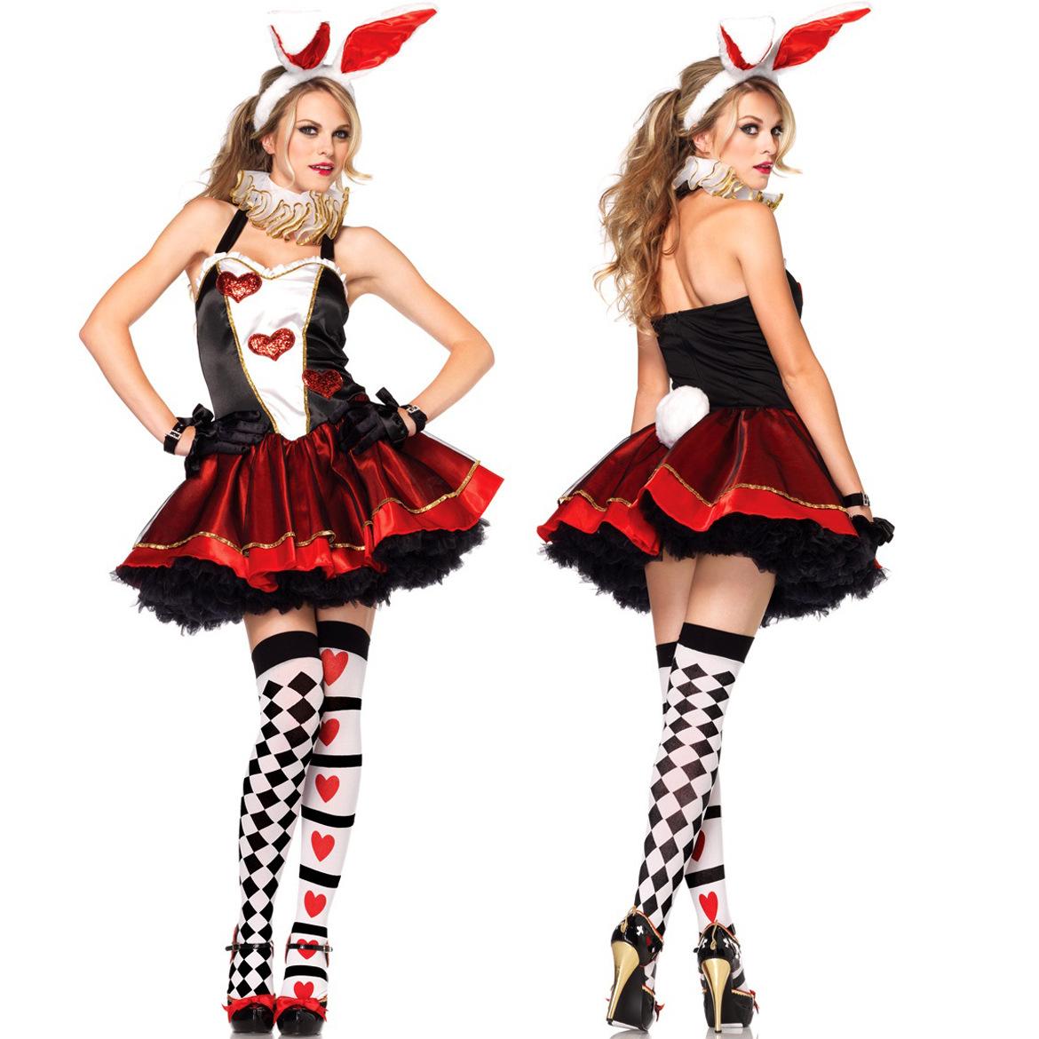 Косплей Заяц Покерная Королева Червей Бар Вечеринка Шоу Костюмы на Хэллоуин Рождественские Костюмы One size fits all