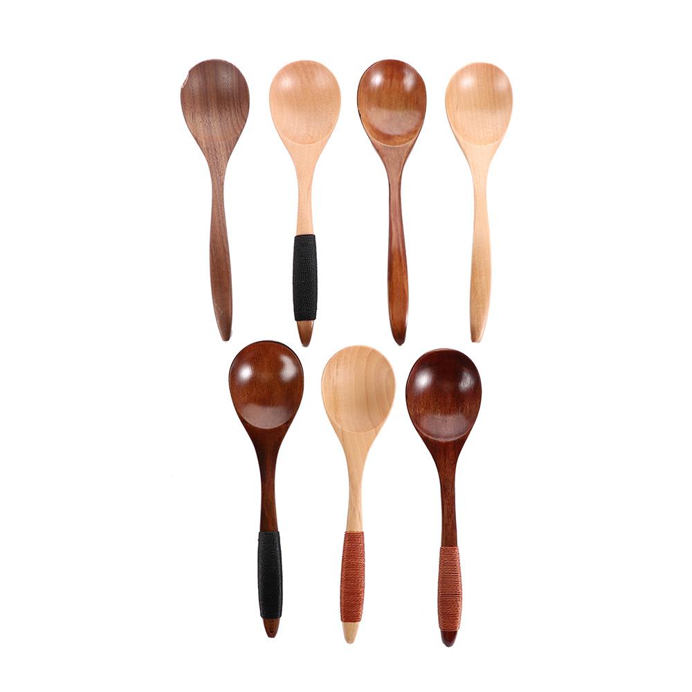 Dessert Wood Tableware Hand-made Black Walnut Cooking Utensil Kitchen Tool Wooden Spoon Soup Spoon