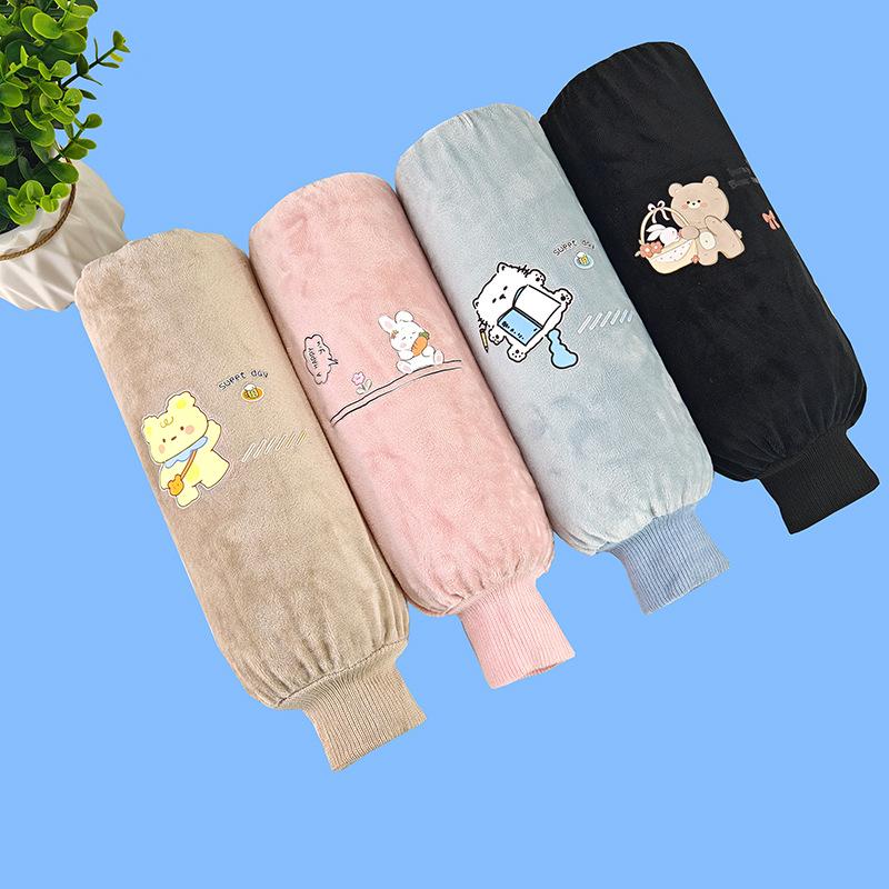 Damen Langarm-Plüsch-Ärmelschoner für Herbst/Winter: Fleckabweisende, Pendler- & Schüler-Manschetten