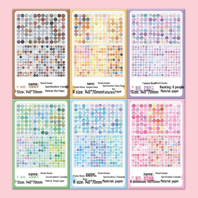 Morandi Fresh Color Retro Round Stickers - Student Style & Self-Adhesive