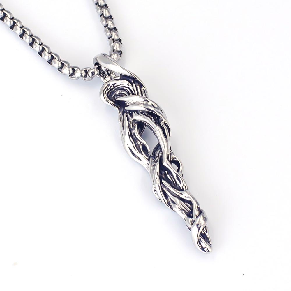 Europäische und amerikanische Retro-Diamanten-Inlay Hip-Hop-Stil Edelstahl Kreuz Halskette