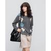 Demana Women's Merino Wool Diamond Knit Cardigan