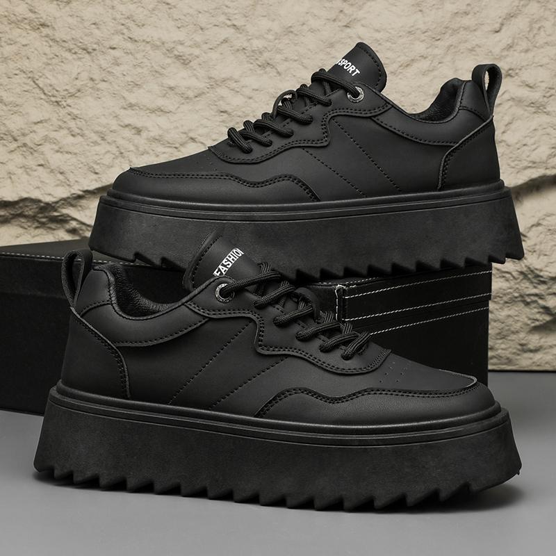 High Top Sneaker Men Designer White Board Shoes Fashion Artificial Leather Breathable Height Increased Flat Platform Sport Shoes