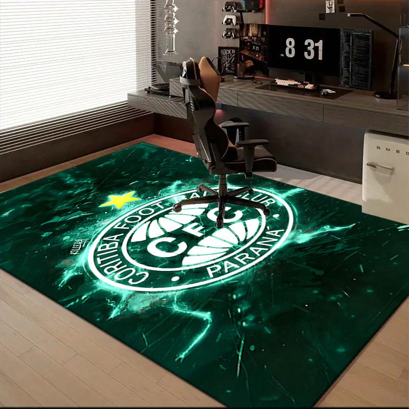 Cori-tiba Football Club Crest Printed Office Carpet Chair Cushion  Entryway Rug, Rugs for Living Room, Bedroom Christmas gifts