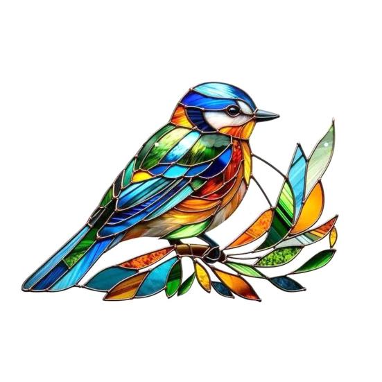 Yousheng Bird Suncatcher Stained Glass Hummingbird Window Hanging Ornament for Home Wall Garden Decor Bird Lover Gifts