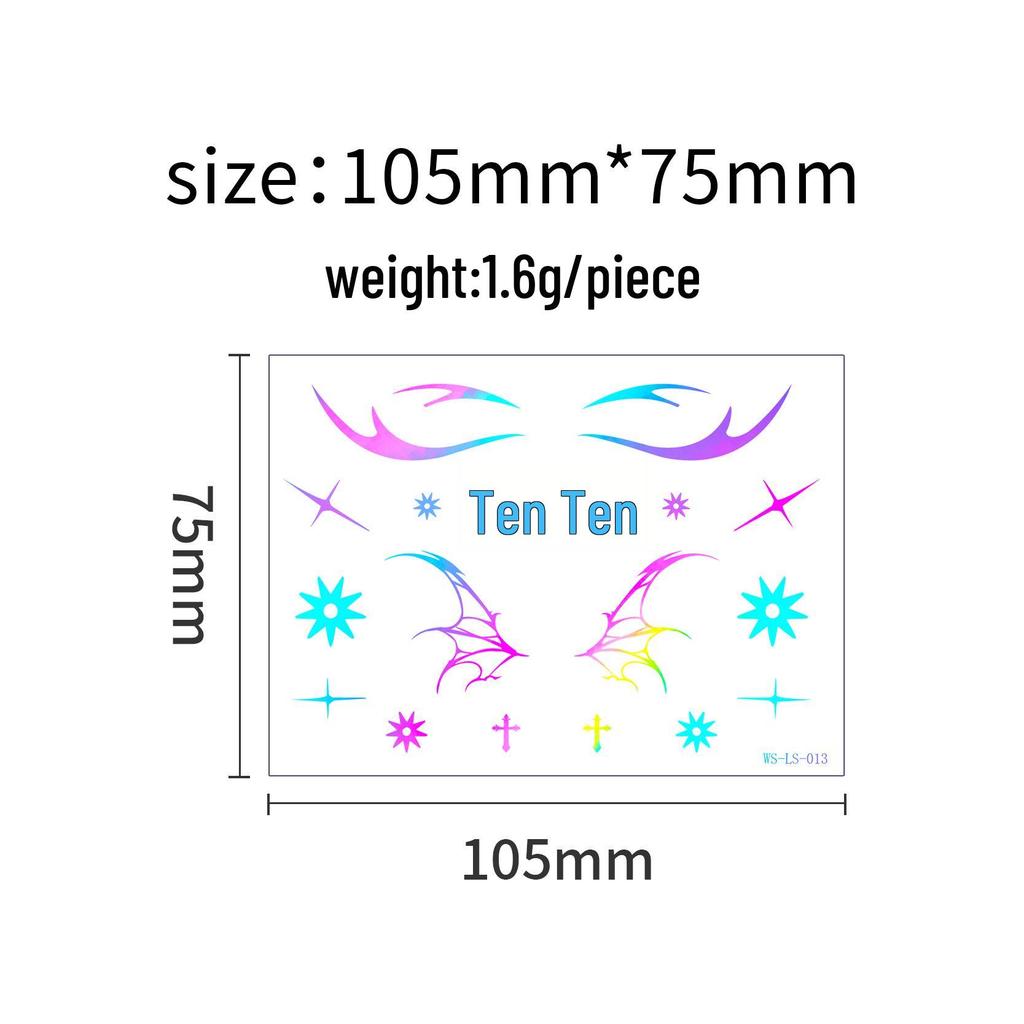 European & American Cross-border Music Festival Laser Eyeliner Stickers - Waterproof & Long-lasting Disposable Tattoos