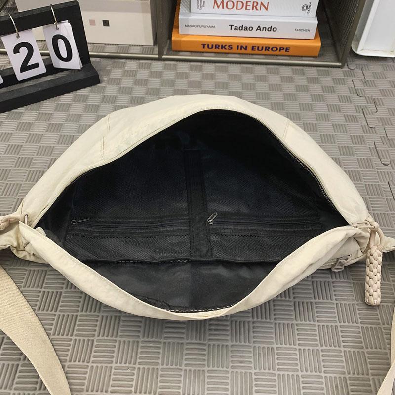 Commuter Shoulder Bag Solid Color Crossbody Bag Student Lightweight Sports Nylon Chest Bag