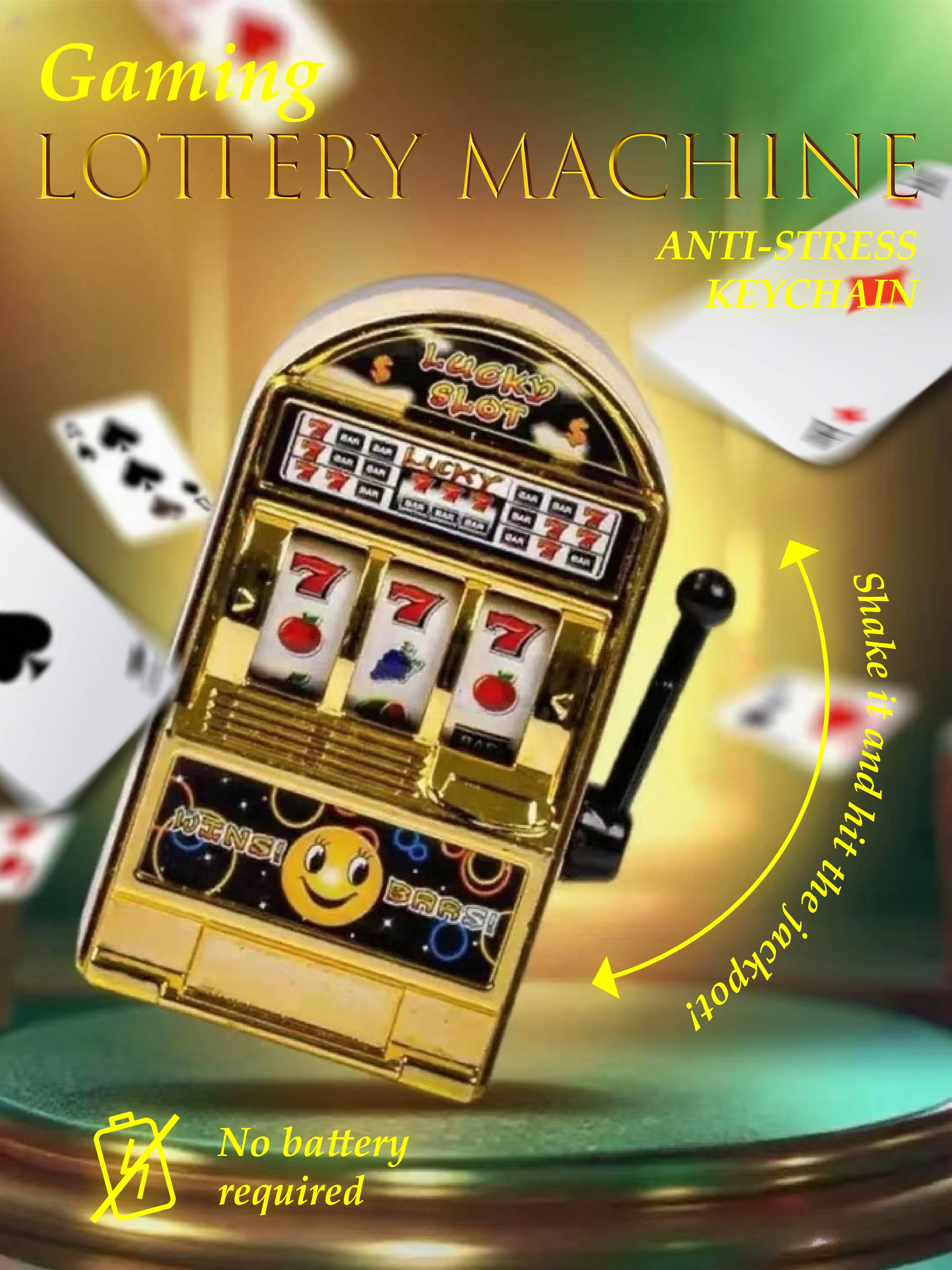 

Щасливий Ігровий Автомат Антистрес Брелок - Міні Іграшка Лотерейний Ігровий Апарат (Не потрібен акумулятор) золотий