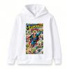 Kids Boys Girls Pullover Hoodie, Retro Comic Print Long Sleeve Casual Hooded Sweatshirt for Super Hero Themed Daily Wear