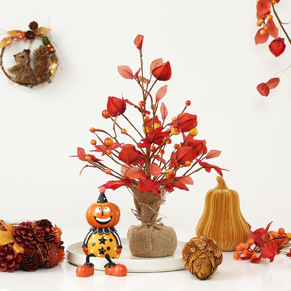 Mini Maple Ornaments Plastic Artificial Flower Home Furnishing Soft-Mounted Desktop Ornament