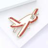 Korean Fashion Alloy Rhinestone Shell Airplane Brooches Exquisite High-end Women's Clothing Chest Flower Jewelry Brooch