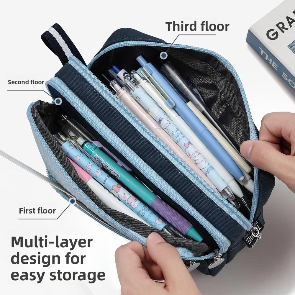 Oxford Cloth Pen Storage Case Multi-Functional Stationery Bag New Pencil Pouch  School Use