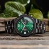 BOBO BIRD Mens Wooden Watch Sports Fashion Casual Chronograph Quartz Stainless Steel Strap Date Display Green Medium Luxury Elegance