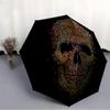 1pc Pixel Skull Automatic Folding Umbrella, 8-Rib Sturdy Canopy, Portable Travel Umbrella for Outdoor Use