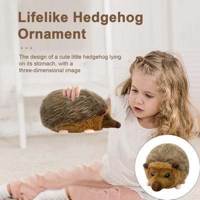 Simulated Hedgehog Plush Toy Squeaky Stuffed Animal Educational Home Plushie Model Doll Decoration Office Bedroom Kids Adults