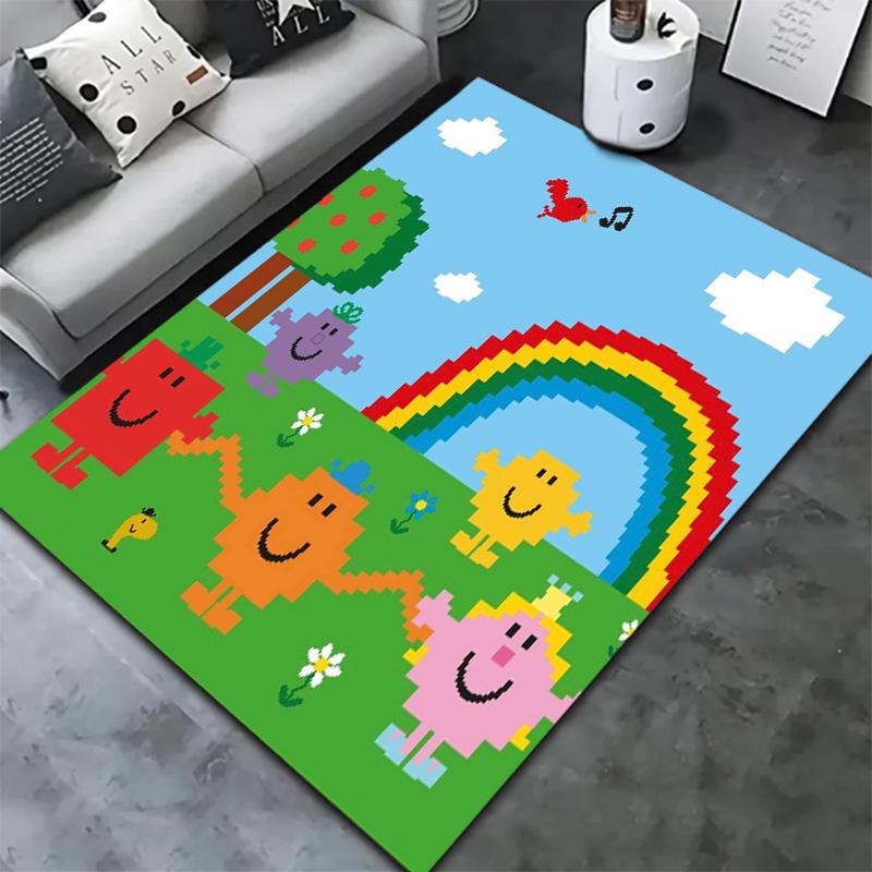 Sig. Tappeto Little Miss da Uomo per Soggiorno Camera da Letto Casa Decorazione Divano, Tappetino Antiscivolo per Giochi Bambini