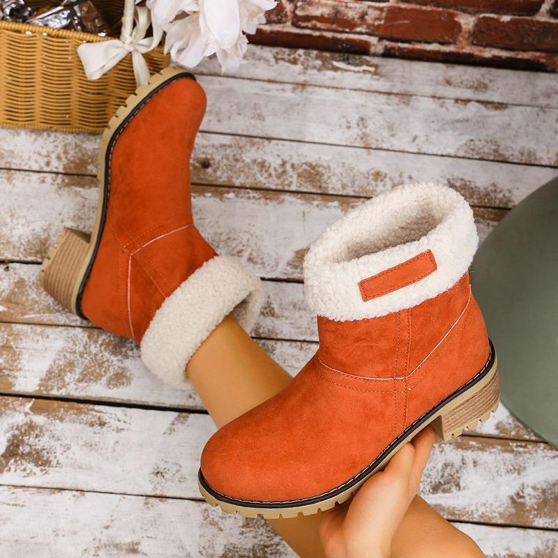 Large-size Women's Chunky Platform Cotton Shoes, New Style Round-toe Snow Boots for Women