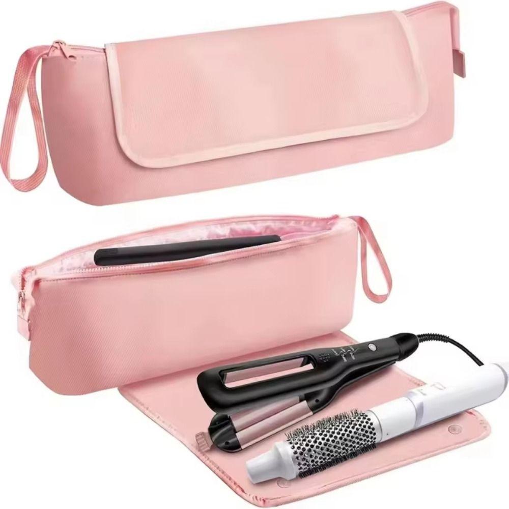 Soft Hair Dryer Storage Bag Foldable Curling Iron Organizer Curling Iron Carrying Case  Travel Use
