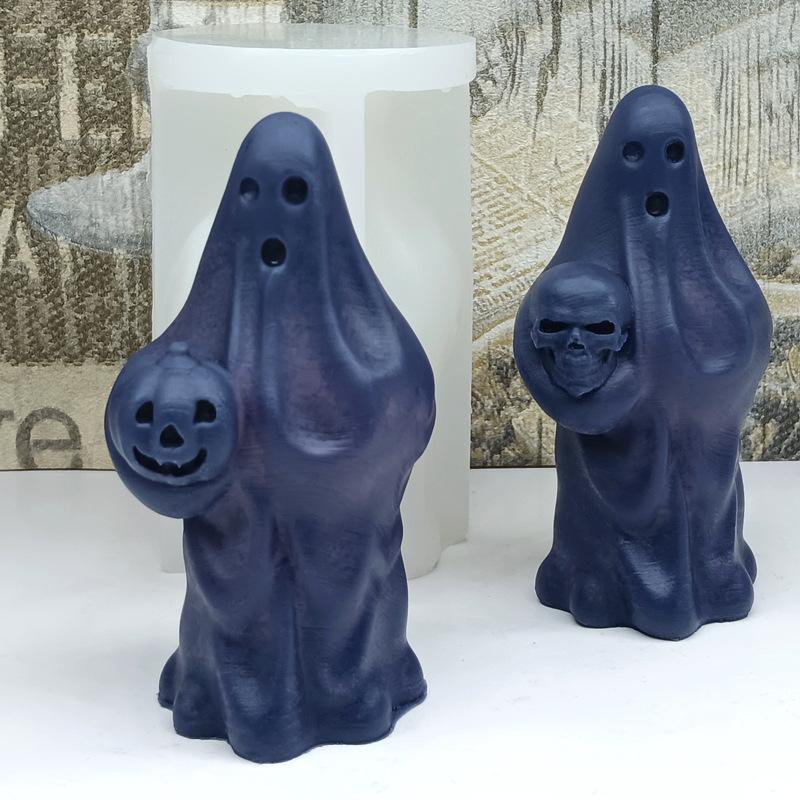 Ghost Hand Grip Skull Candle Mold 3D Pumpkin Ghost Silicone Mold Halloween Atmosphere Decoration Candle Gypsum Crafts Resin Mold