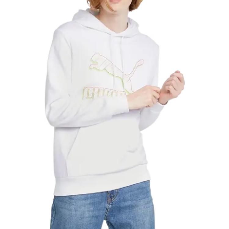 Puma Casual Printed Hoodie Men Tops White 531370-57