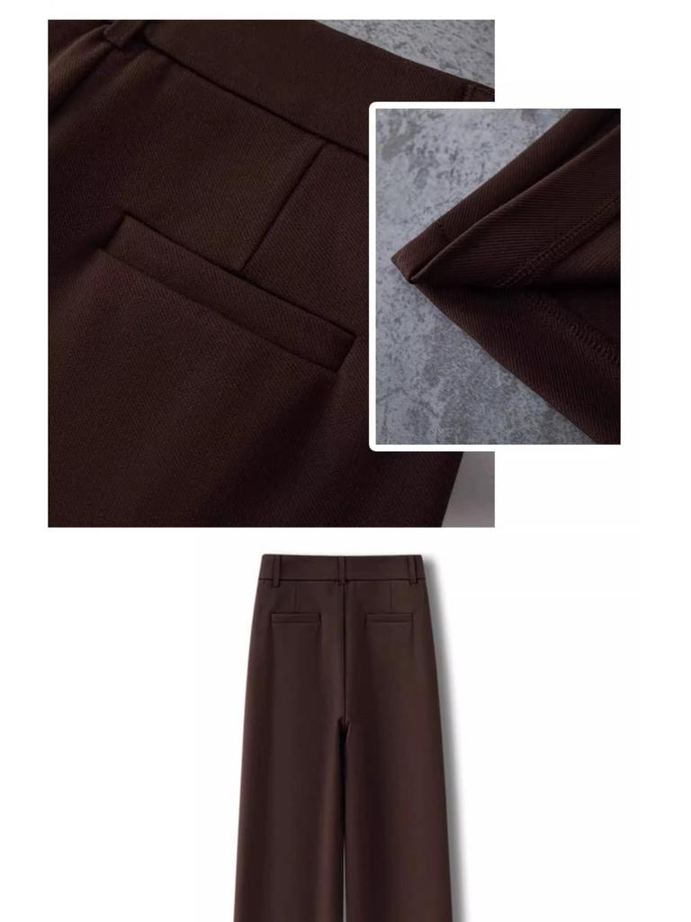 Women's High-Waisted Wide-Leg Pants - Spring/Autumn 2026 Collection, Slimming and Versatile