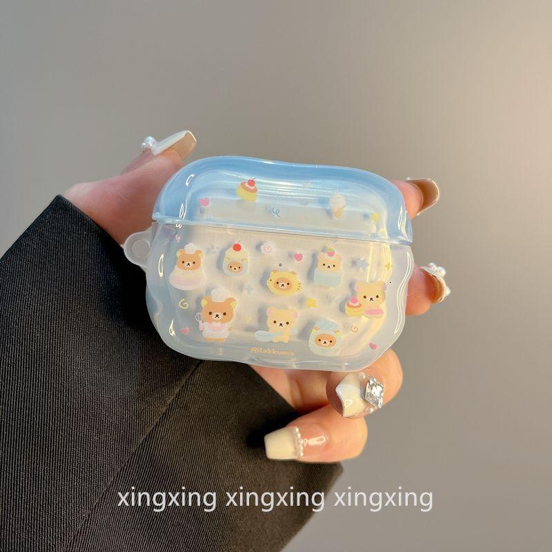 

INS Cute Cartoon Chef Bear for Airpodspro2 Generation 3 Generation Apple Protective Case Bluetooth Airpods4 Earphone Case airpods3 Chef bear [single shell]]