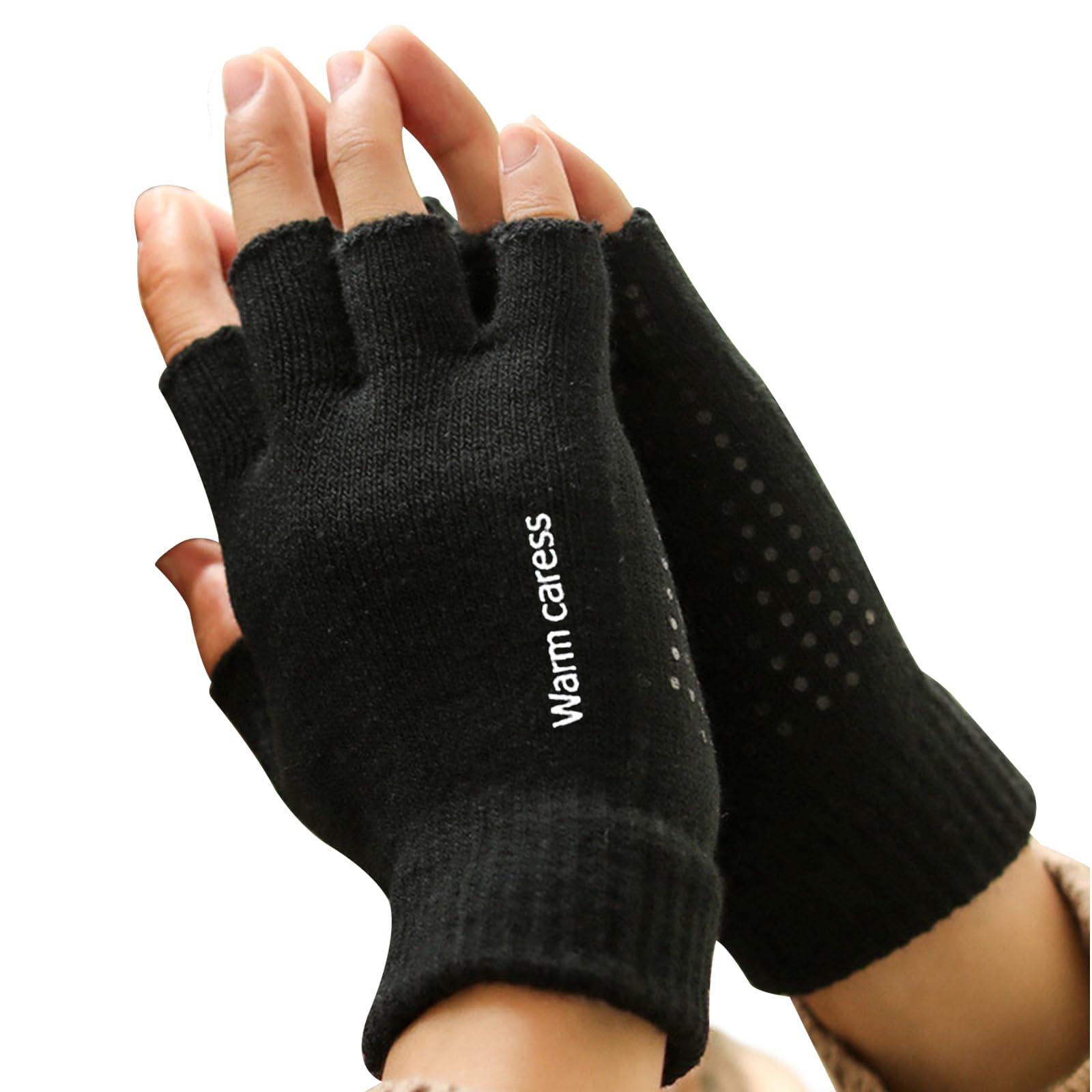 

LEZOOY Вязаные Митенки для Смартфона Однотонные Простые Холодный Флис Идеально для Помещений и Одного Размера Мужские Перчатки, Совместимые, Цвет, Эластичные, Дизайн, Теплые, чёрный