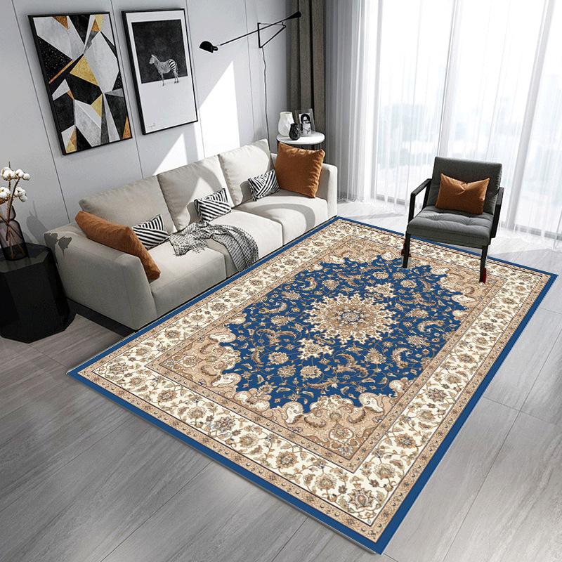 Indian Moroccan Carpet Area Rug Floor Mats Ethnic Style Children Play Mat Bedroom Trendy Non-slip Living Room Flannel Home Decor