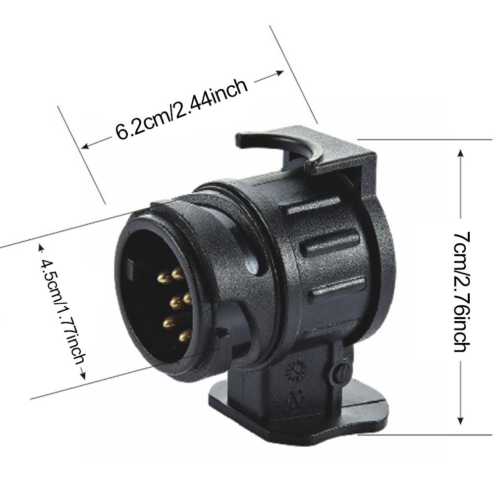 13 To 7 Pin Durable Plug Adapter Trailer Connector 12V Towbar Towing Waterproof Plugs Socket Adapter Protect Connections RV Accessories