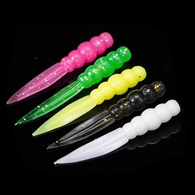 Lure Soft Floating Willow Leaf Flat Tail Fishing Bait with Attractant - Mackerel Perch Anti-Rot Soft Worm Artificial Bait.