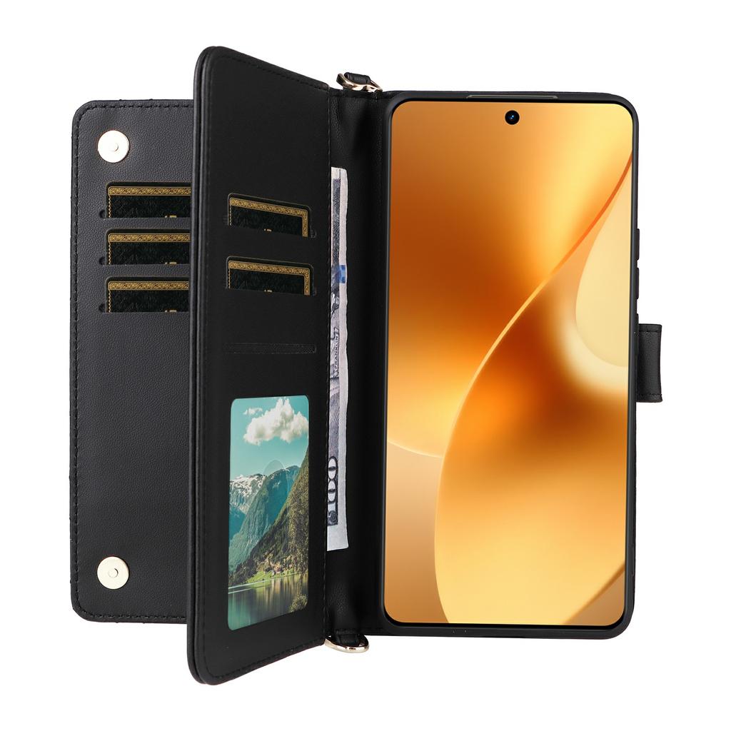 Para Capa Realme 15 Pro 5G/15 5G com Alça de Ombro/Pulso Capa de Celular de Couro Suporte Carteira