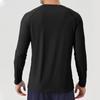 Men's Long Sleeve Athletic T Shirt Lightweight Quick Dry Crew Neck Casual Sports Tee for Outdoor Gym Running Training