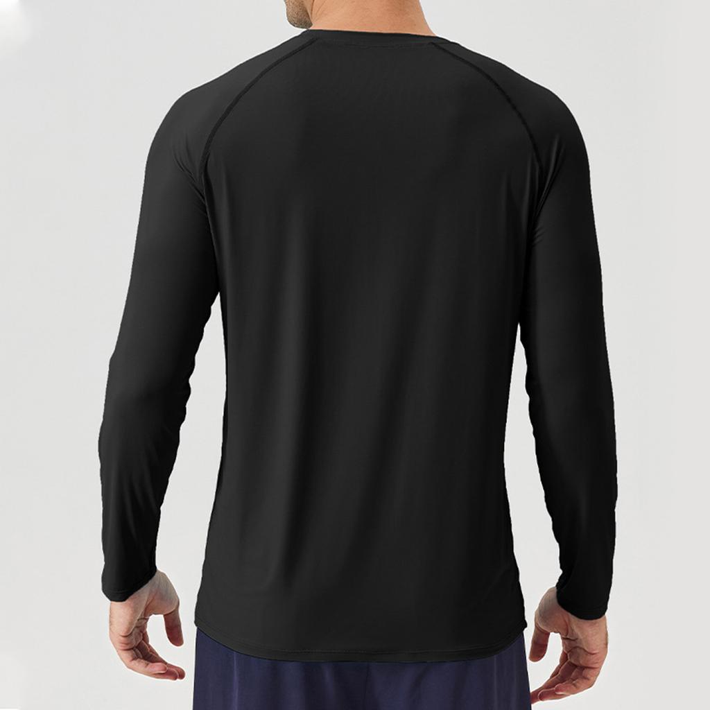 Men's Long Sleeve Athletic T Shirt Lightweight Quick Dry Crew Neck Casual Sports Tee for Outdoor Gym Running Training