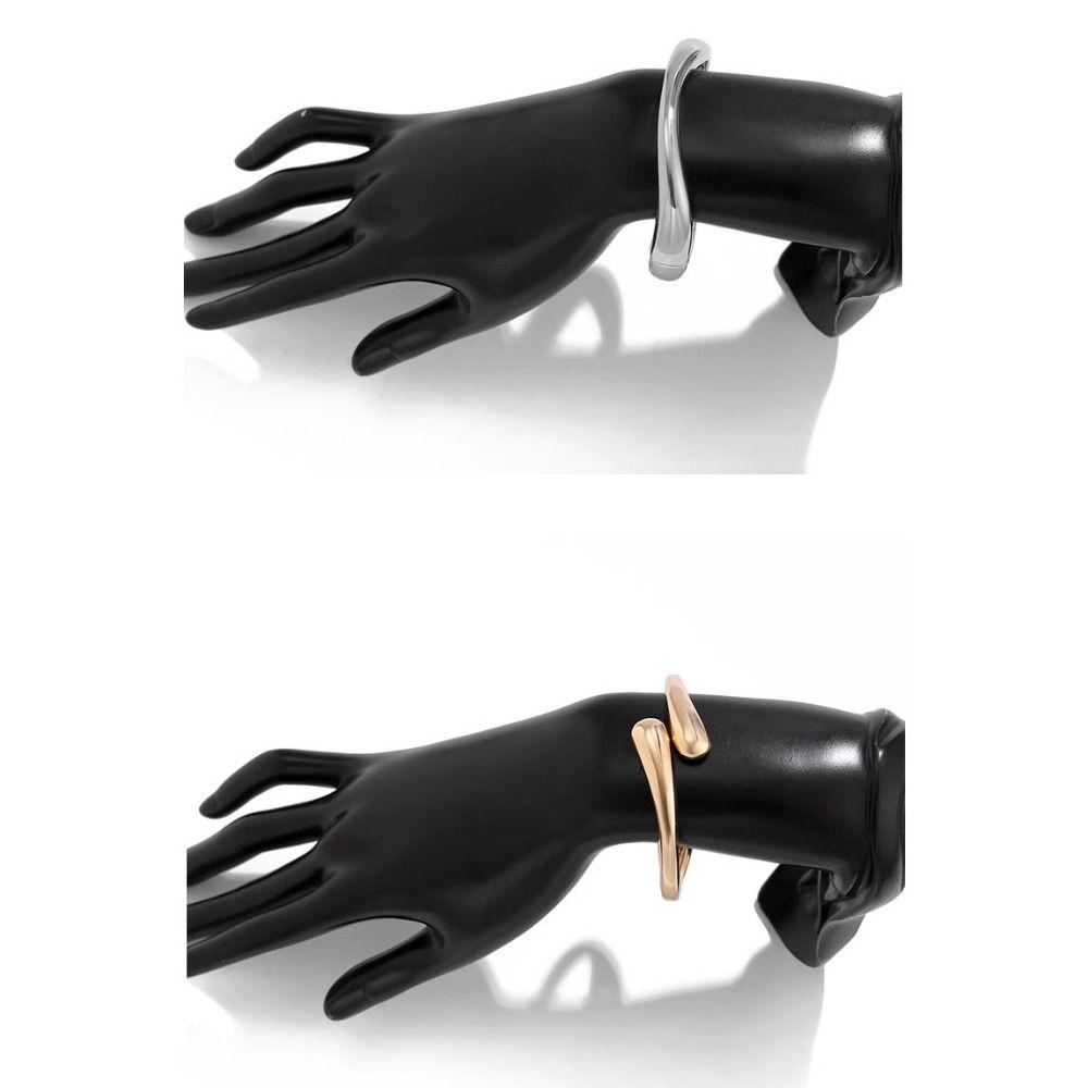 Vintage Punk Women Bracelet 3 Styles Geometric Spring Bangles Metal Cuff Bangles  Bracelet Charm