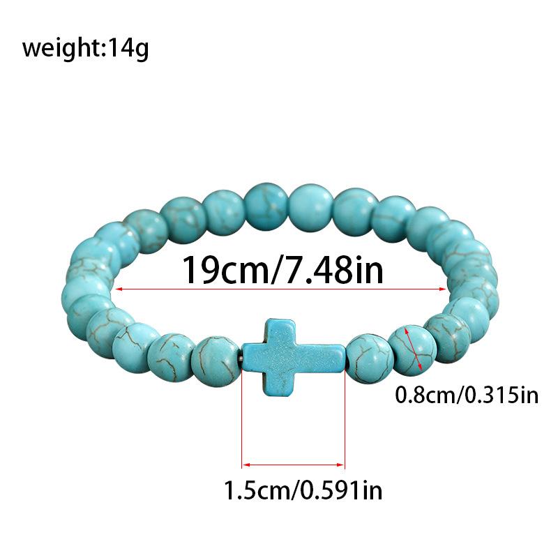 Prayer Men Natural Stone Wood Beads Rosary Hematite Cross Bracelets Onyx Meditation Bracelet Women Yoga Jewelry Homme Pulsera