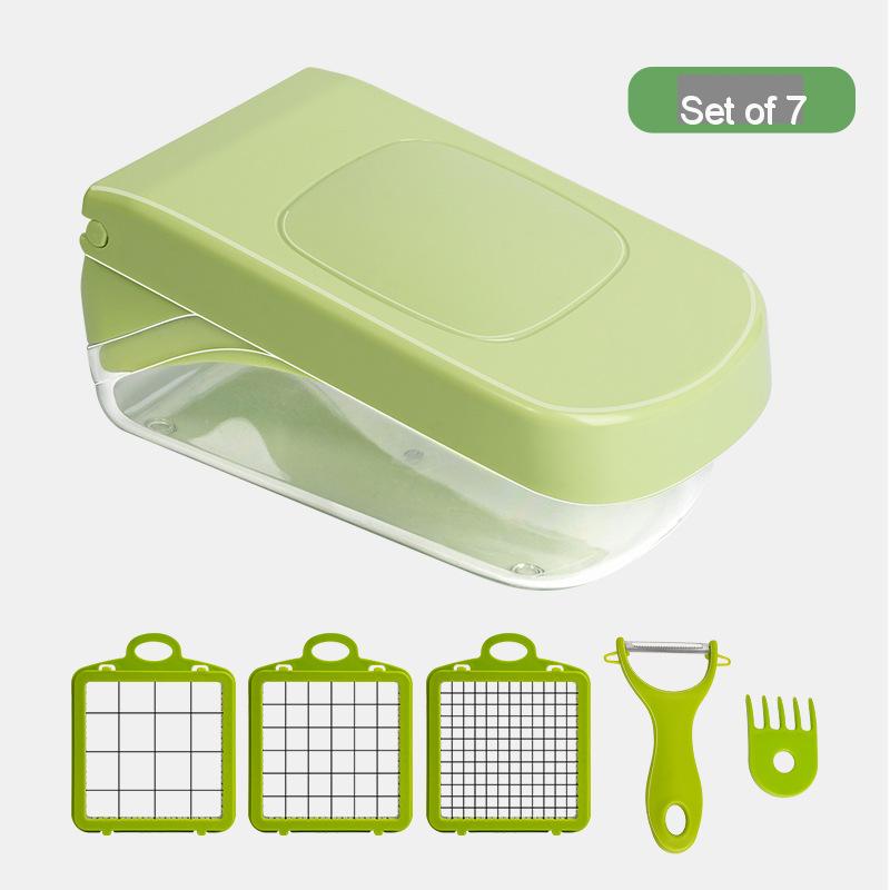 Kitchen Vegetable Chopper Multifunctional Household Vegetable Chopper Potato Slicer Salad Dicer Grinder Handle Type Food Pulveri