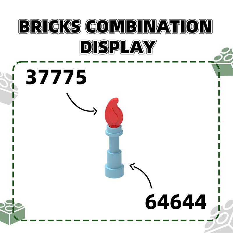 909Pcs/Lot 37775 flame Block Moc Color Accessories Works With featuring Brick DO-IT-YOURSELF Children's learning-focused Toy Assembly Present Box