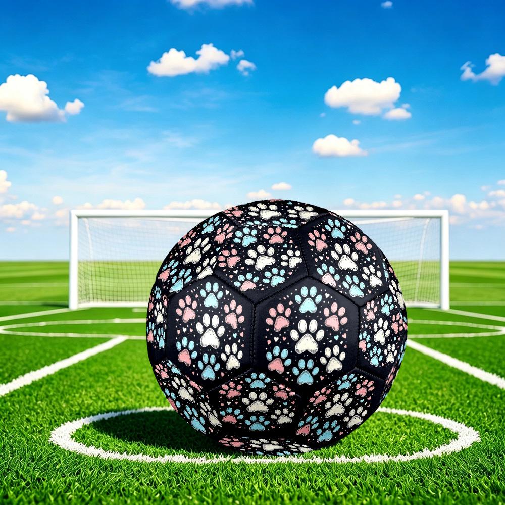 1pc Paw Prints Circle Size 5 Soccer Ball Professional Match Training Football Indoor &Outdoor Sports Ball Lightweight Durable m6552