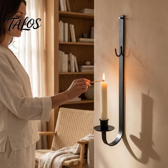 Minimalist Candle Wall Mount Metal Holder, Decorative Sconce for Living Rustic Home Atmosphere Decor Room Bedroom Decor, Modern Hanging Candlestick