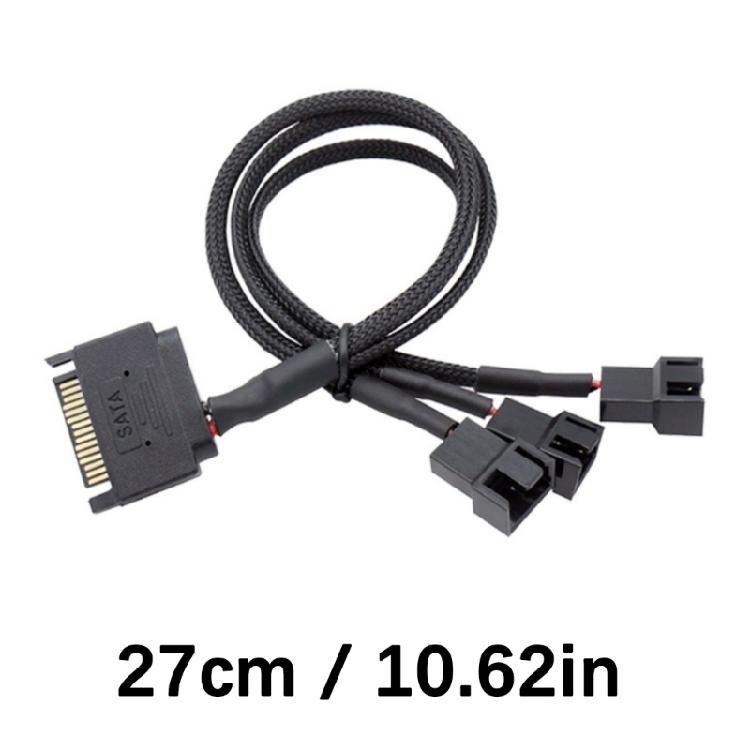 SATAs To 4Pin Fan Connectors Cable Flexible 1 to 3/4 Expansion For Optimized Airflows And Computer Component Protections