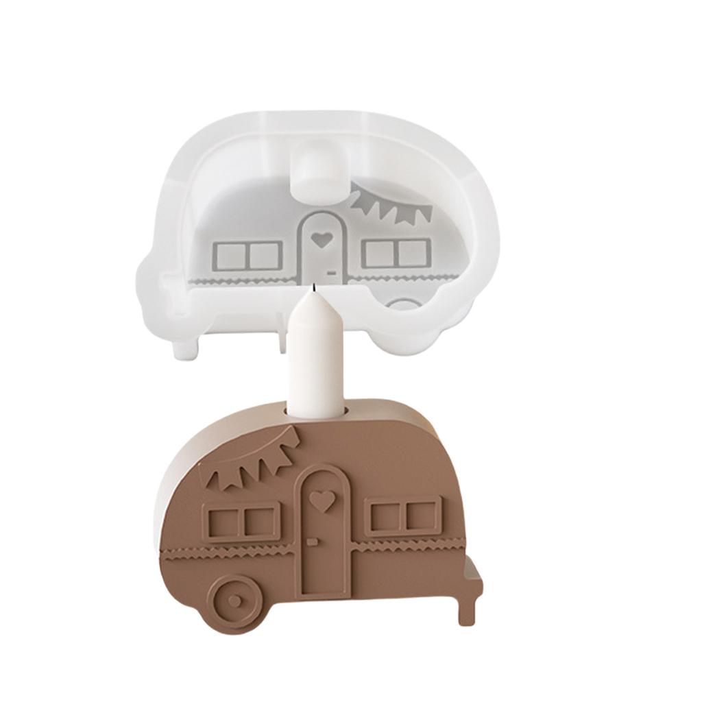 Multipurpose Silicone Candle Holder Mold Accessory for Crystal Epoxy Resin Plaster Bus Decoration Craft Supplies