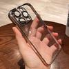 Glitter Transparent Hard PC Slim Case for iPhone 16 15 14 Pro Max Plus 13 12 11 Plating Clear Camera Protector Ultra Thin Cover