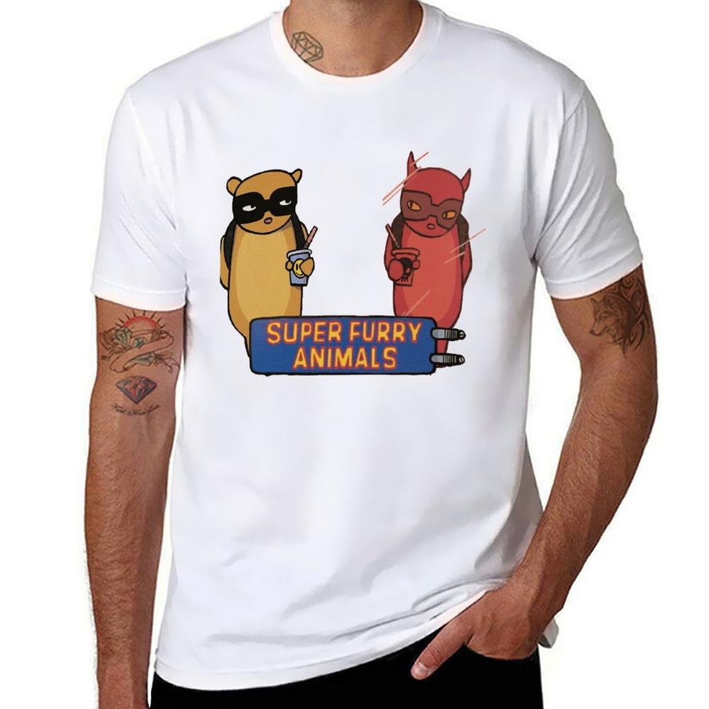 Super Furry Animals Radiateur Tričko Klasický Potisk Tričko s Krátkým Rukávem