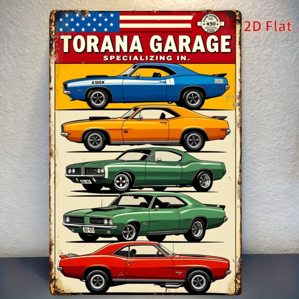 Vintage Metal Car Sign Decor Gift For Auto Lovers Garage Wall Art