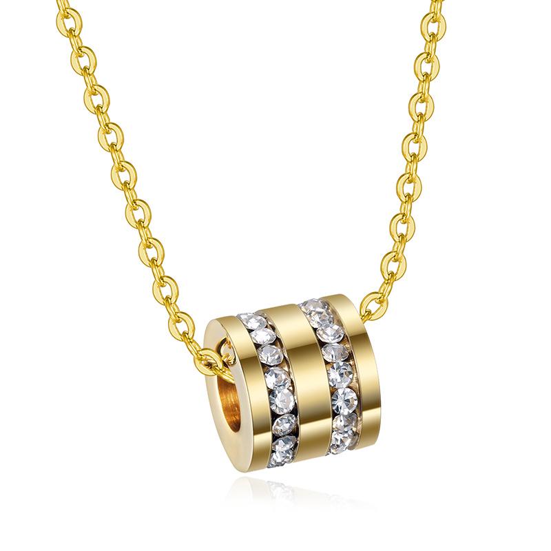 Coole Zirkon-Anhänger-Halskette: Hip-Hop Punk Stil für Männer & Frauen, Rundes kleines Taillendesign mit Schlüsselbeinkette.