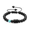 Bracelet, Natural Healing Black Obsidian Bracelet for Men Women Couple Friends, 8mm Adjustable Constellation Gemstones Agate