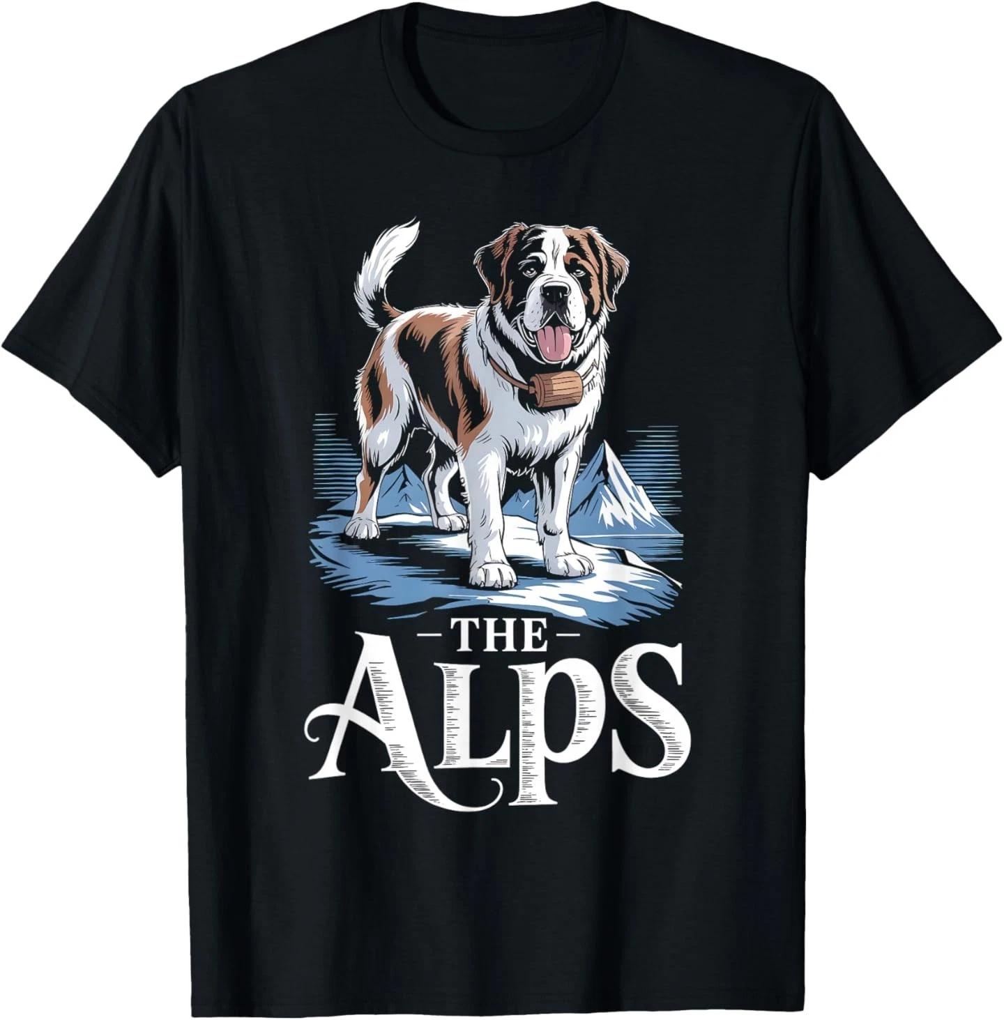 St. Bernard Rescue Puppy Switzerland Winter Hiking Souvenir T-Shirt S