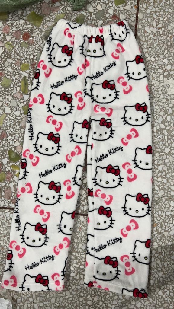 Plus Fleece Pajama Pants Women's Home Casual Loose Flannel p